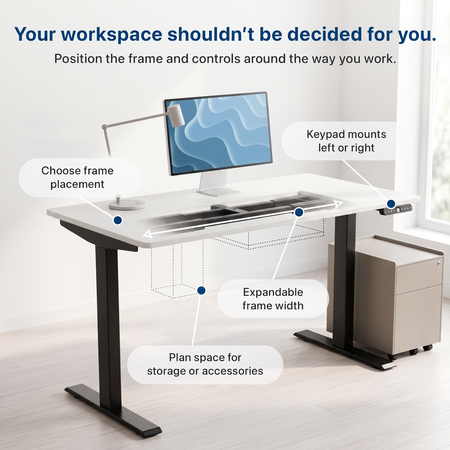 Rise Up Electric Standing Desk & Frame