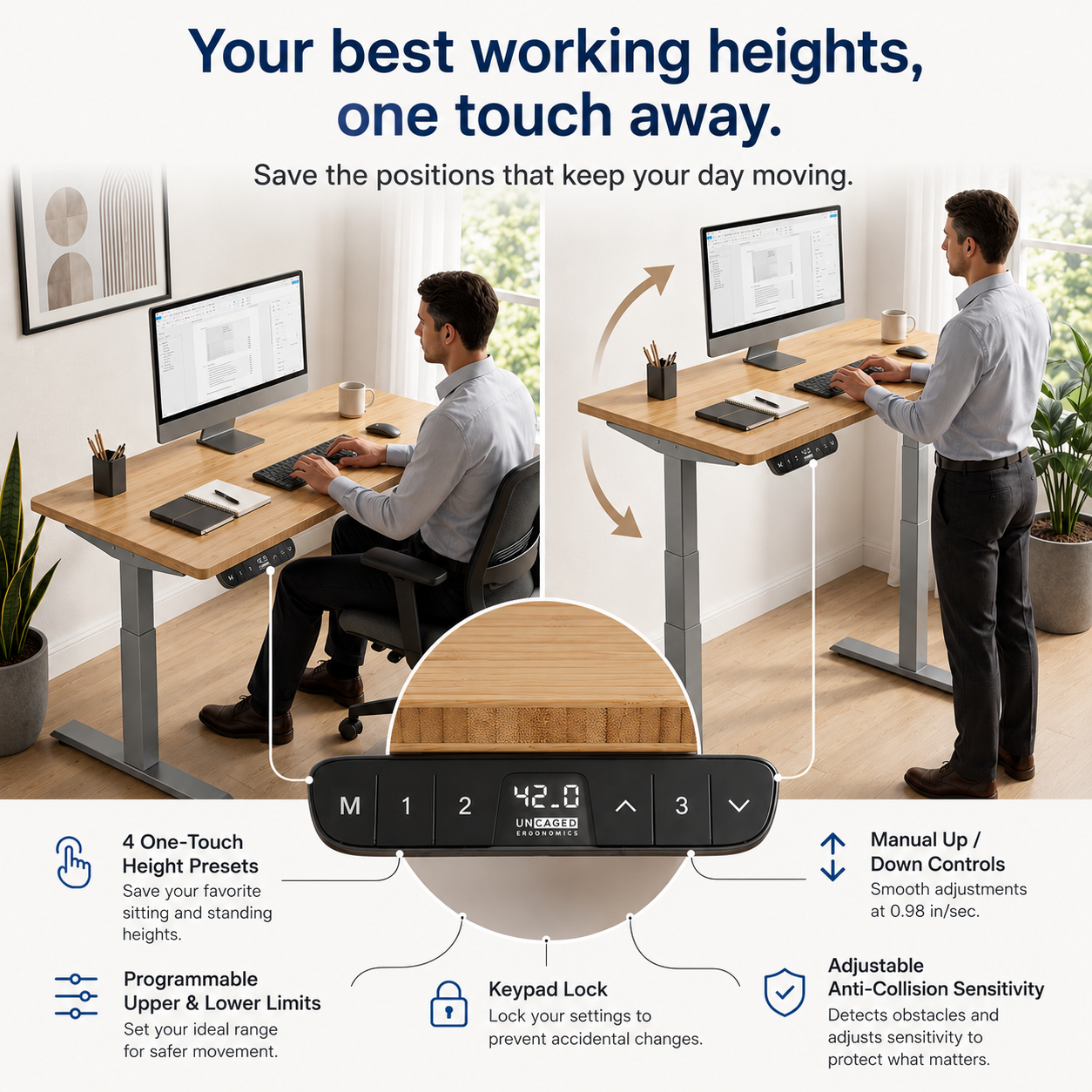 Rise Up Electric Standing Desk & Frame