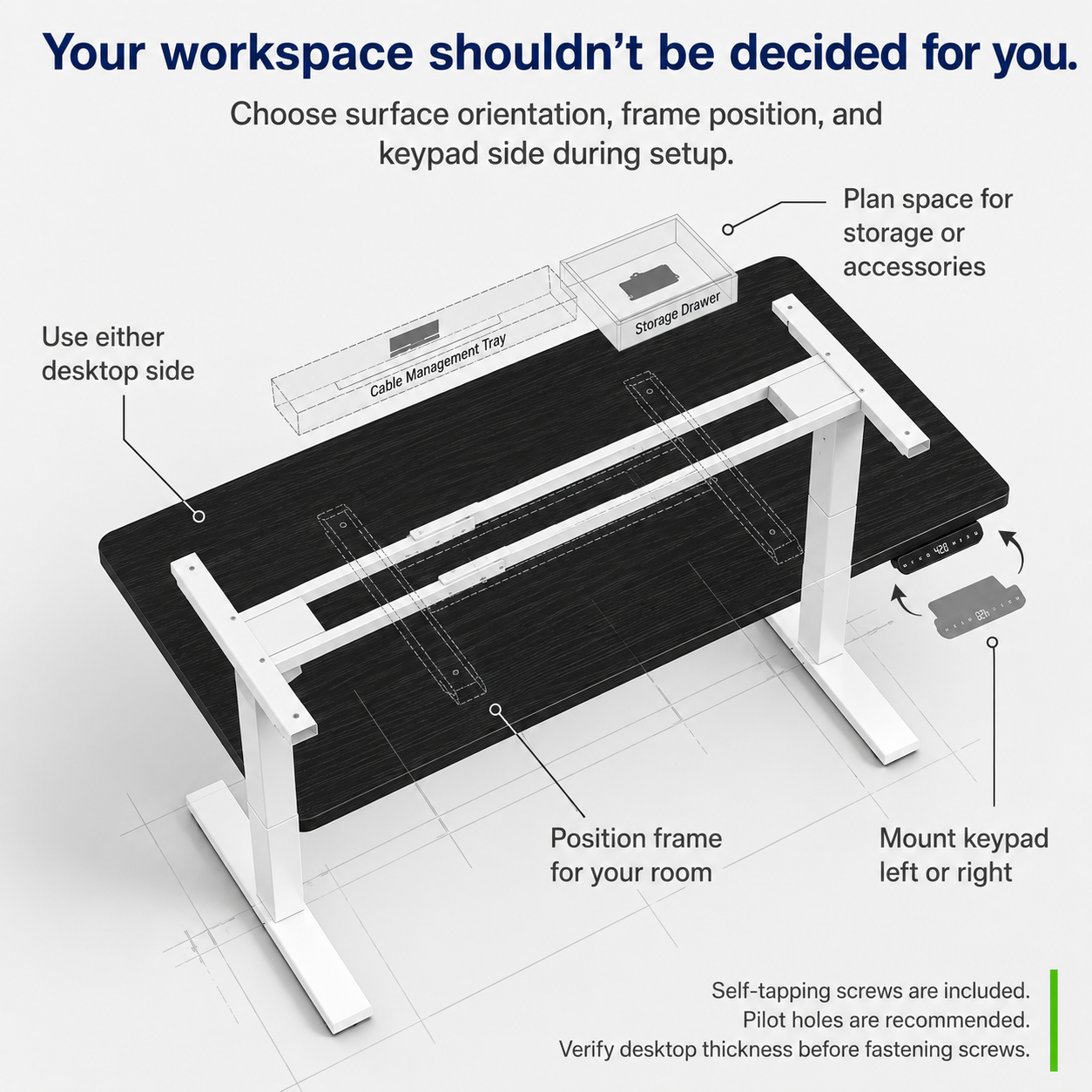 Rise Up Electric Standing Desk & Frame