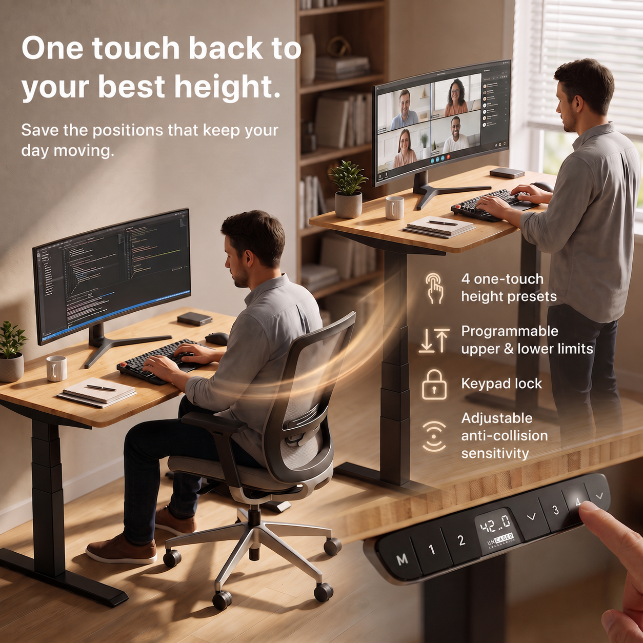 Rise Up Electric Standing Desk & Frame