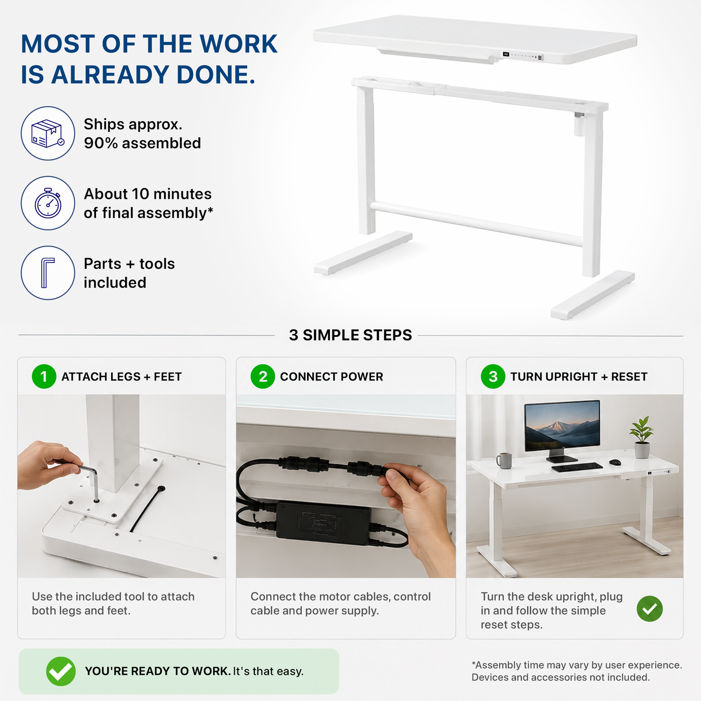 Rise Up Glass Electric Standing Desk