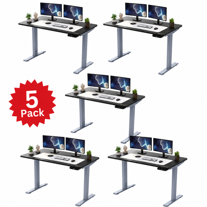 5-Pack Rise Up 60x30 Bamboo Electric Standing Desks - Scratch & Dent