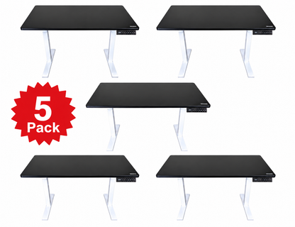 5-Pack Rise Up 60x30 Bamboo Electric Standing Desks - Scratch & Dent
