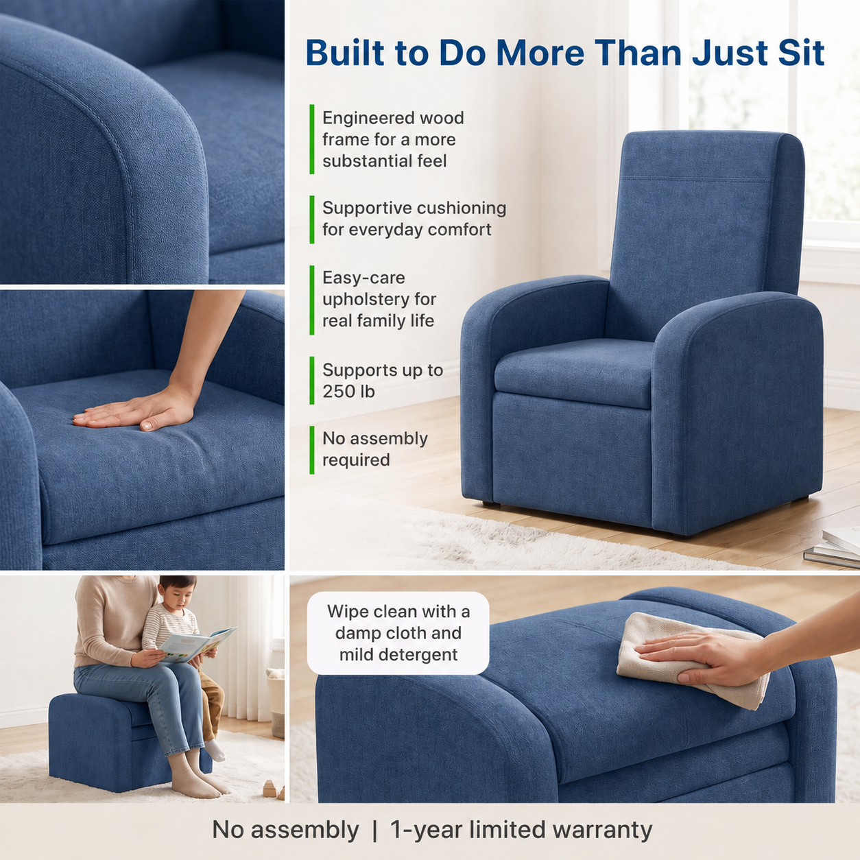 STASH 3-in-1 Kids Sofa Chair with Hidden Storage