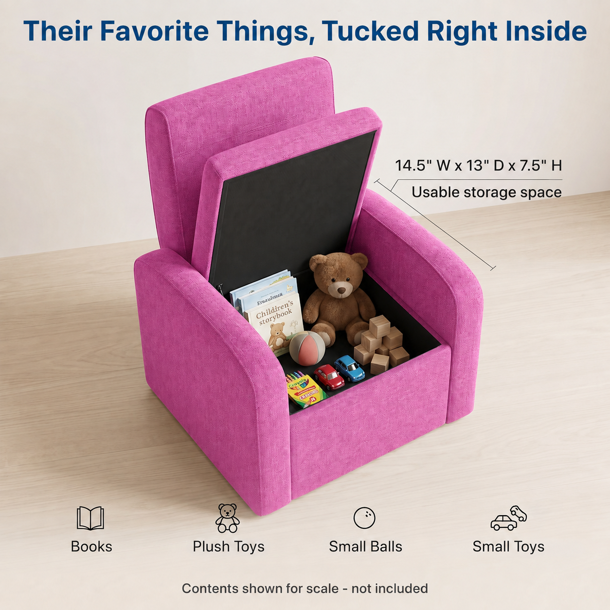 STASH 3-in-1 Kids Sofa Chair with Hidden Storage