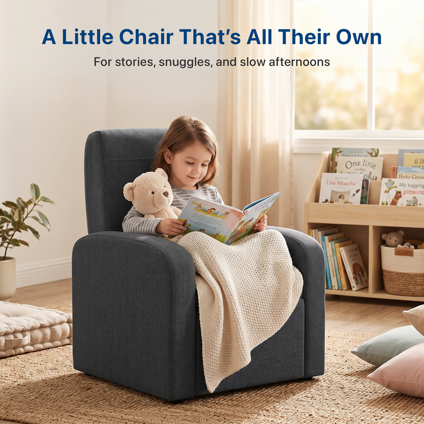 STASH 3-in-1 Kids Sofa Chair with Hidden Storage