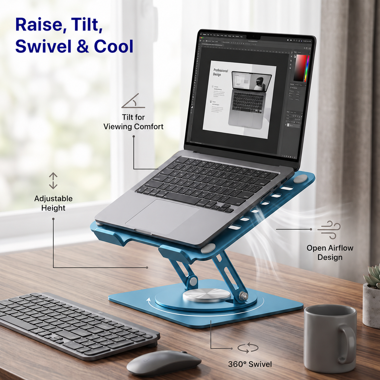 Adjustable Swivel Laptop Stand