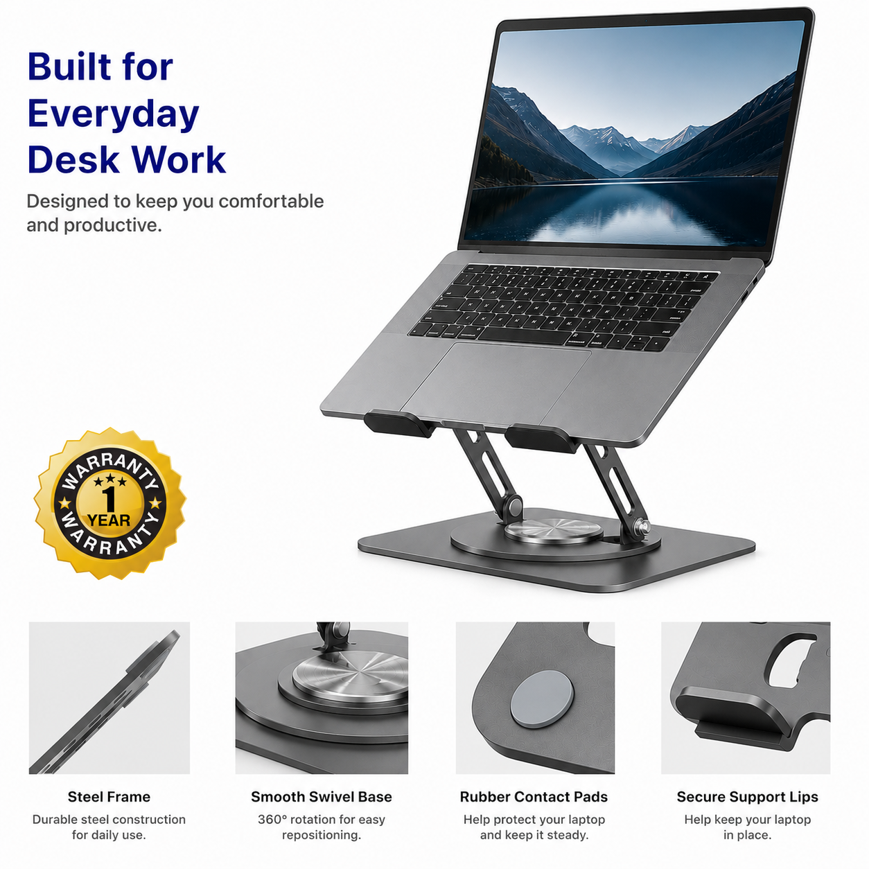 Adjustable Swivel Laptop Stand