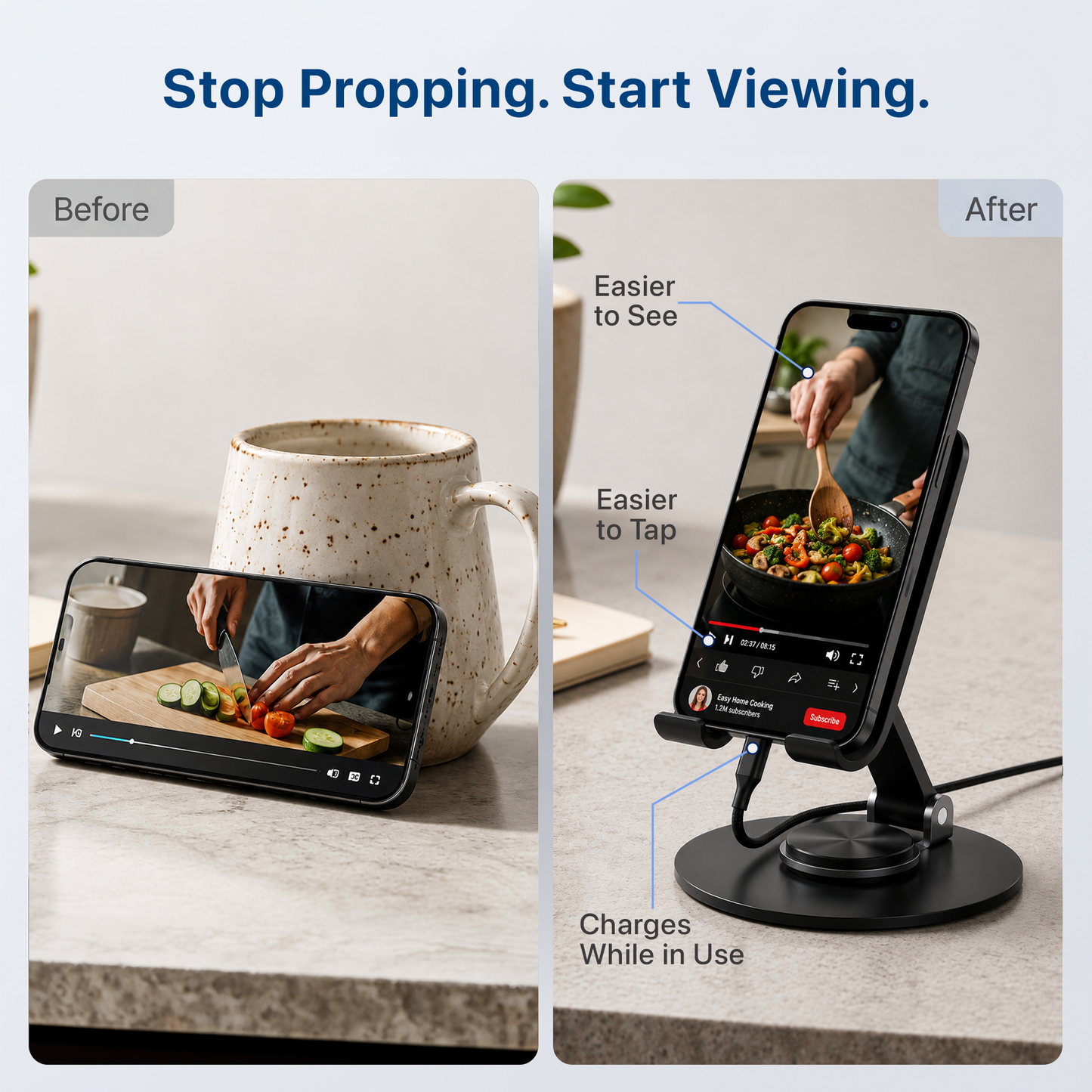 360° Swivel Phone Stand for Desk