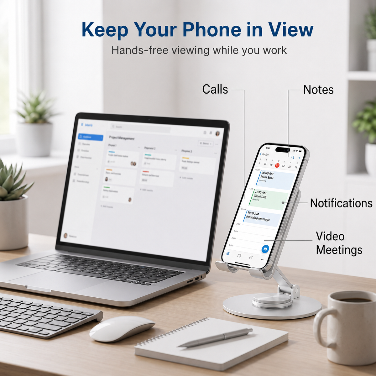 360° Swivel Phone Stand for Desk