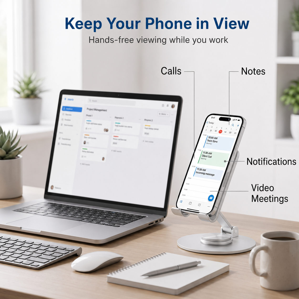 360° Swivel Phone Stand for Desk
