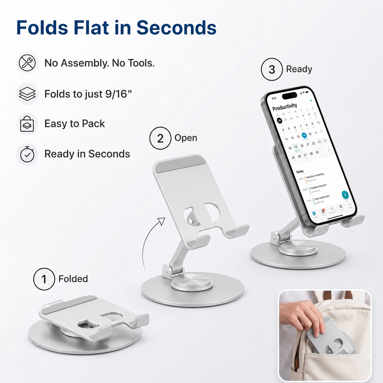 360° Swivel Phone Stand for Desk