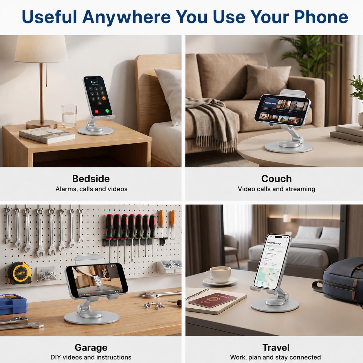 360° Swivel Phone Stand for Desk