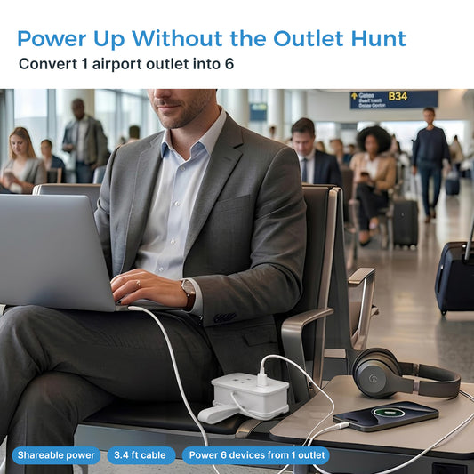 Travel Power Strip with USB-C Ports