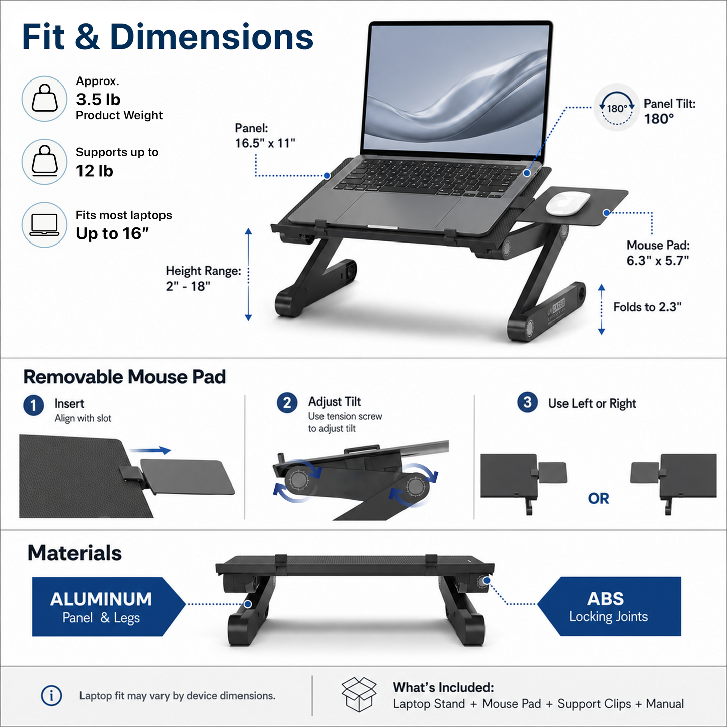 WorkEZ Best Adjustable Laptop Stand & Lap Desk
