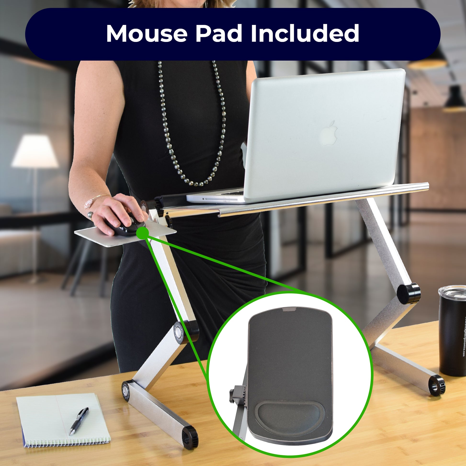 WorkEZ Best Adjustable Laptop Stand Ergonomic Lap Desk for Bed Tray Riser –  UncagedErgonomics