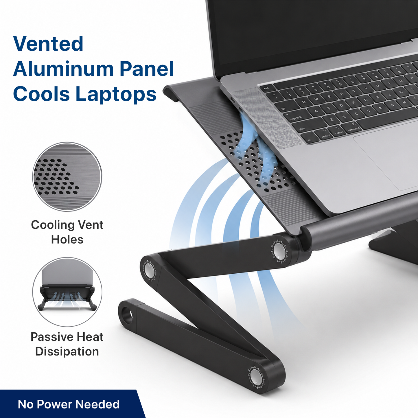 WorkEZ Executive - Wide Laptop Stand with Dual Fans & 3-Port USB Hub