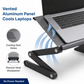 WorkEZ Executive - Wide Laptop Stand with Dual Fans & 3-Port USB Hub