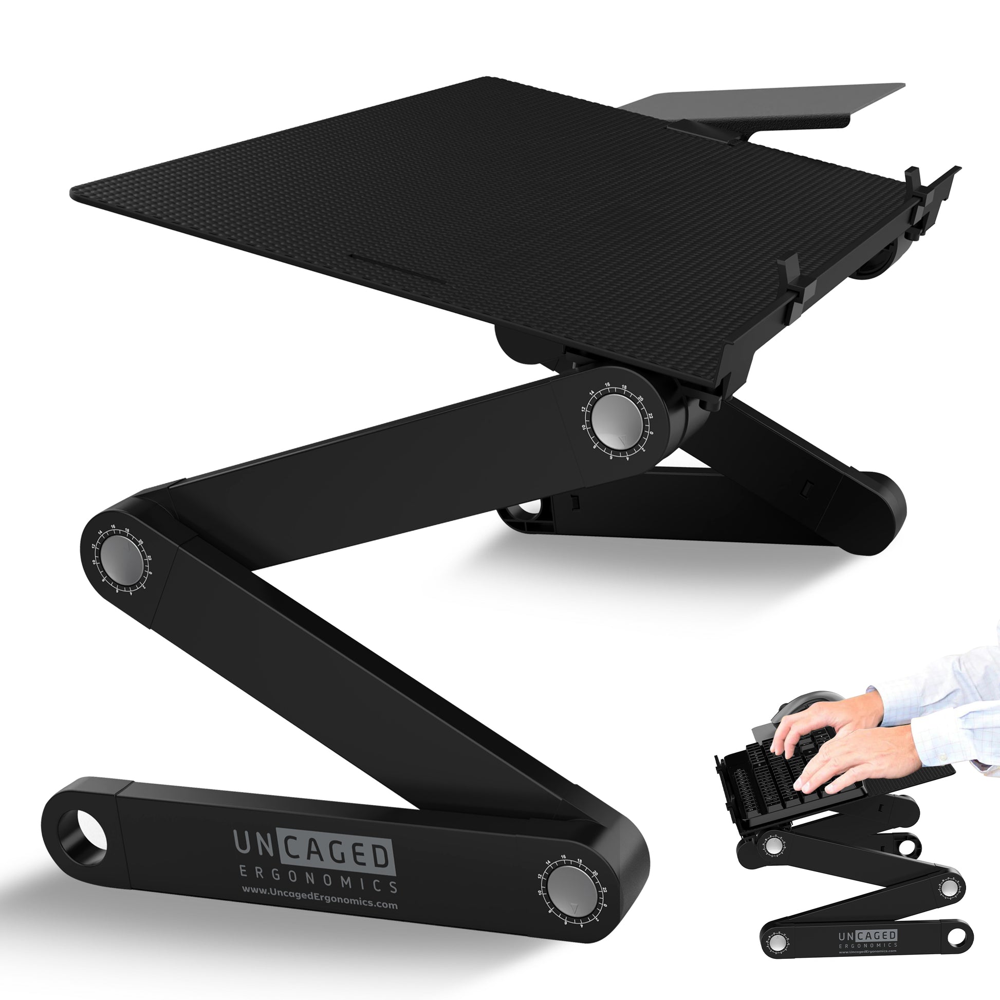 Uncaged Ergonomics KT2-B Adjustable Standing Desk Keyboard Tray, Black