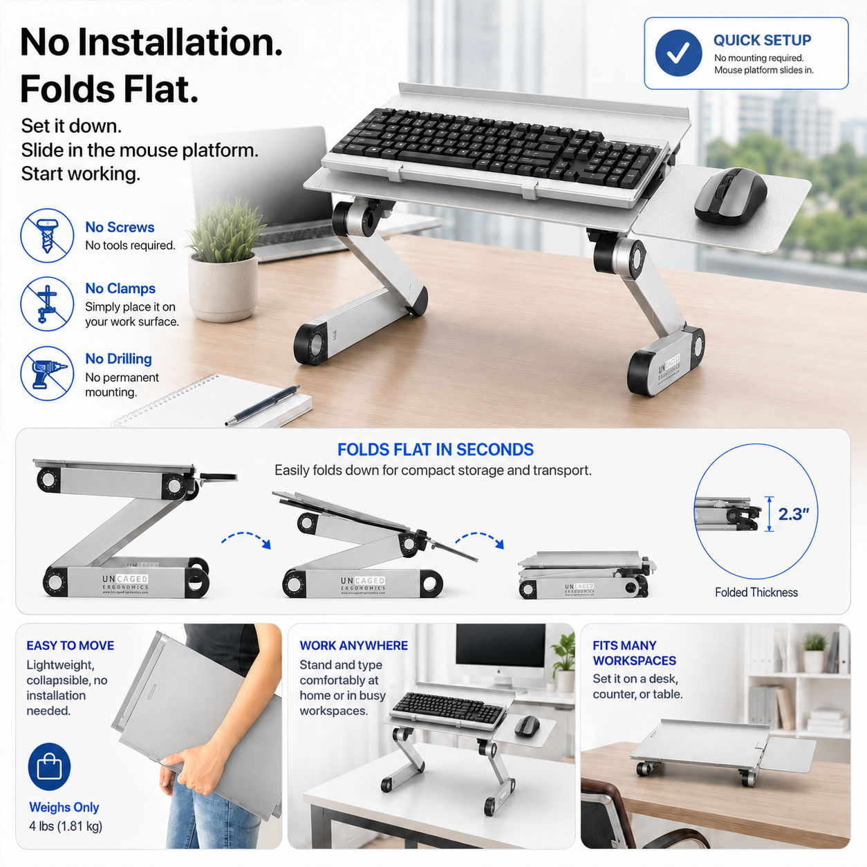 WorkEZ Adjustable Keyboard Stand