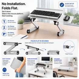 WorkEZ Adjustable Keyboard Stand | On-Desk Riser – UncagedErgonomics