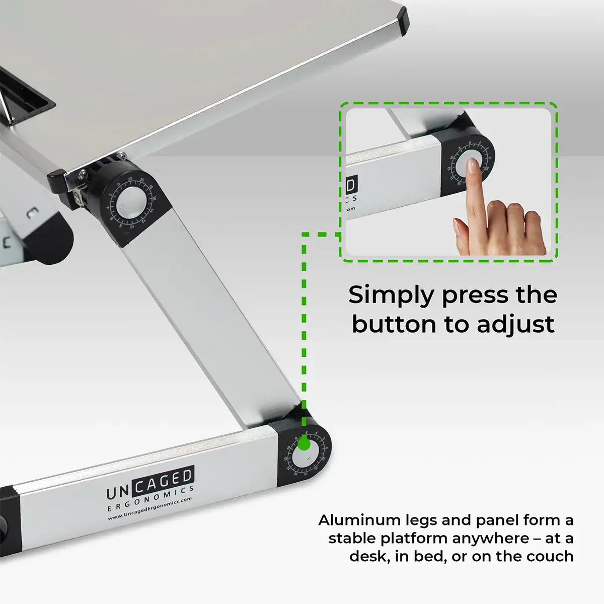 Blue Portable Adjustable Laptop Desk – Foldable, Lightweight For Bed Or Couch