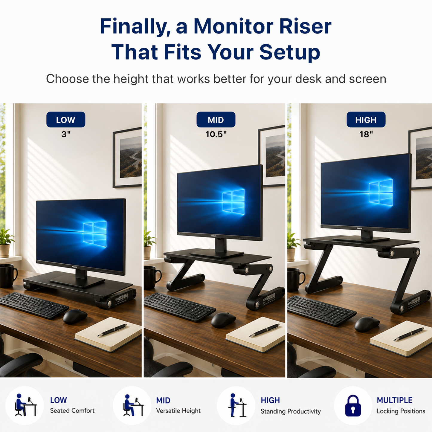 WorkEZ Adjustable Monitor Stand
