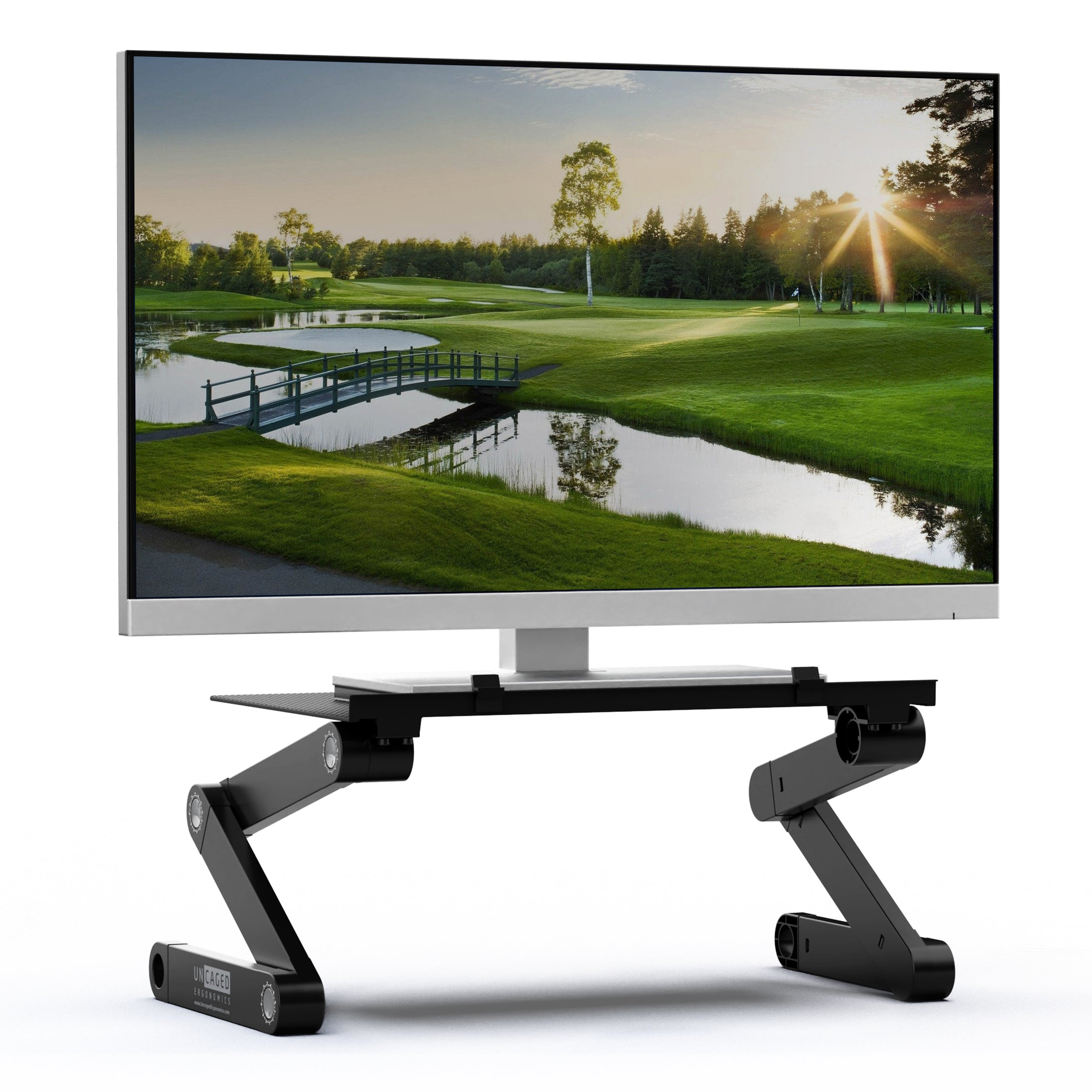 Single Computer Monitor Stand for Desk Adjustable Ergonomic Riser