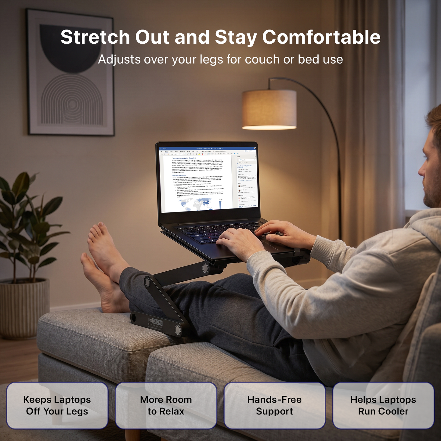 WorkEZ Professional Adjustable Laptop Stand & Lap Desk