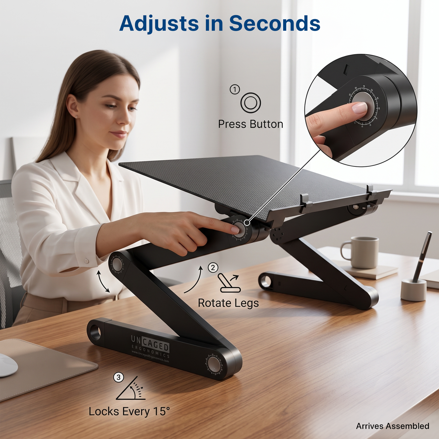 WorkEZ Professional Adjustable Laptop Stand & Lap Desk