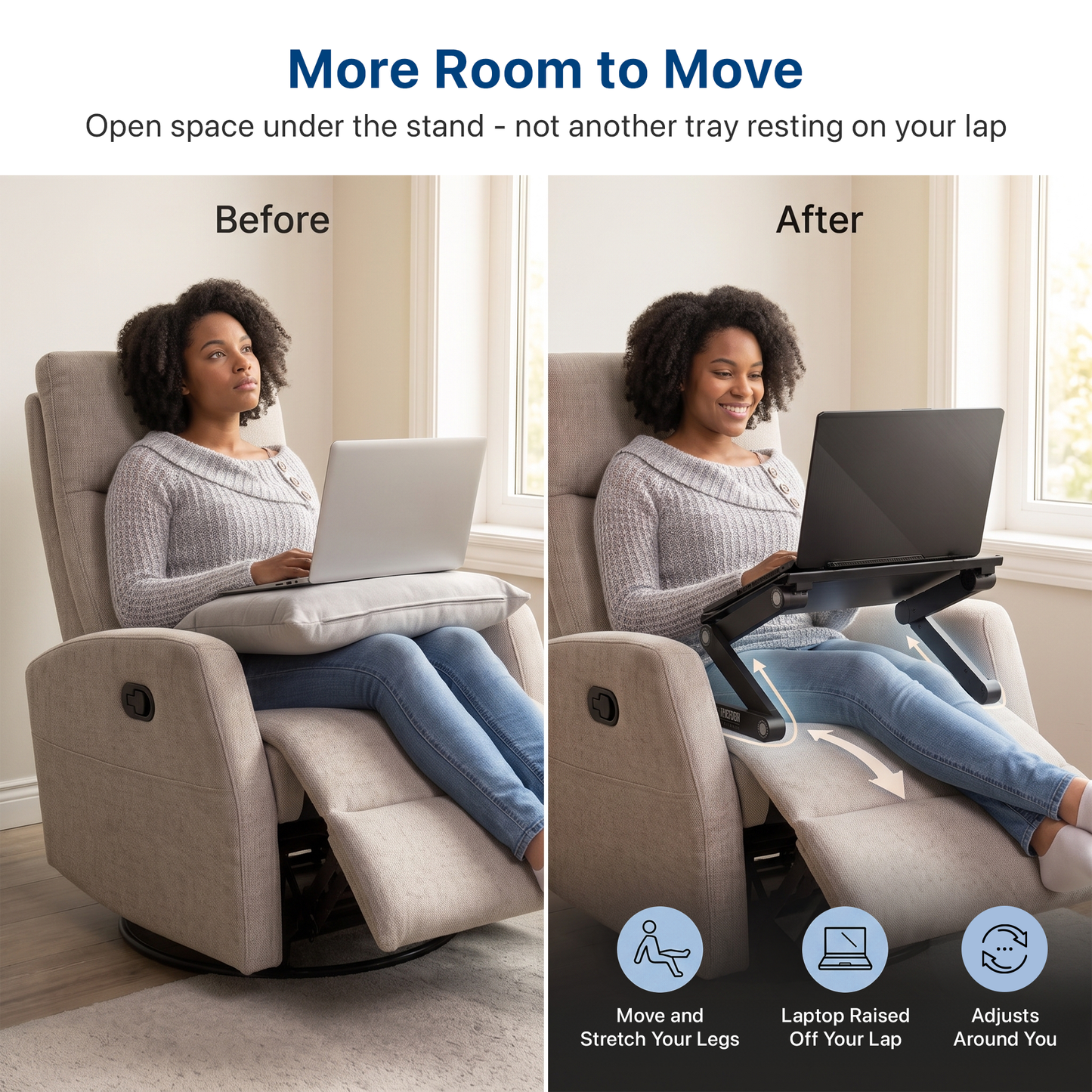 WorkEZ Professional Adjustable Laptop Stand & Lap Desk