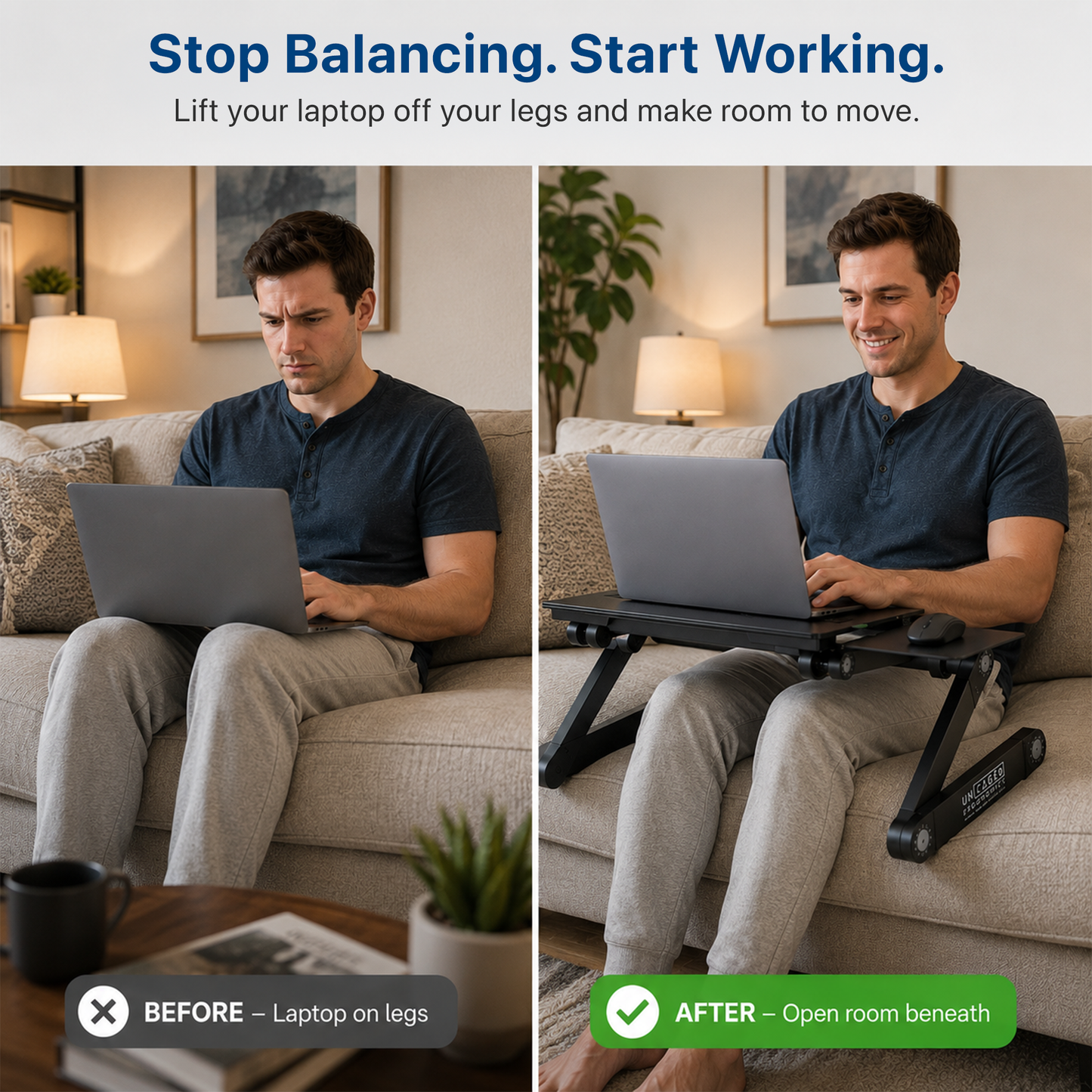 WorkEZ Best Adjustable Laptop Stand & Lap Desk