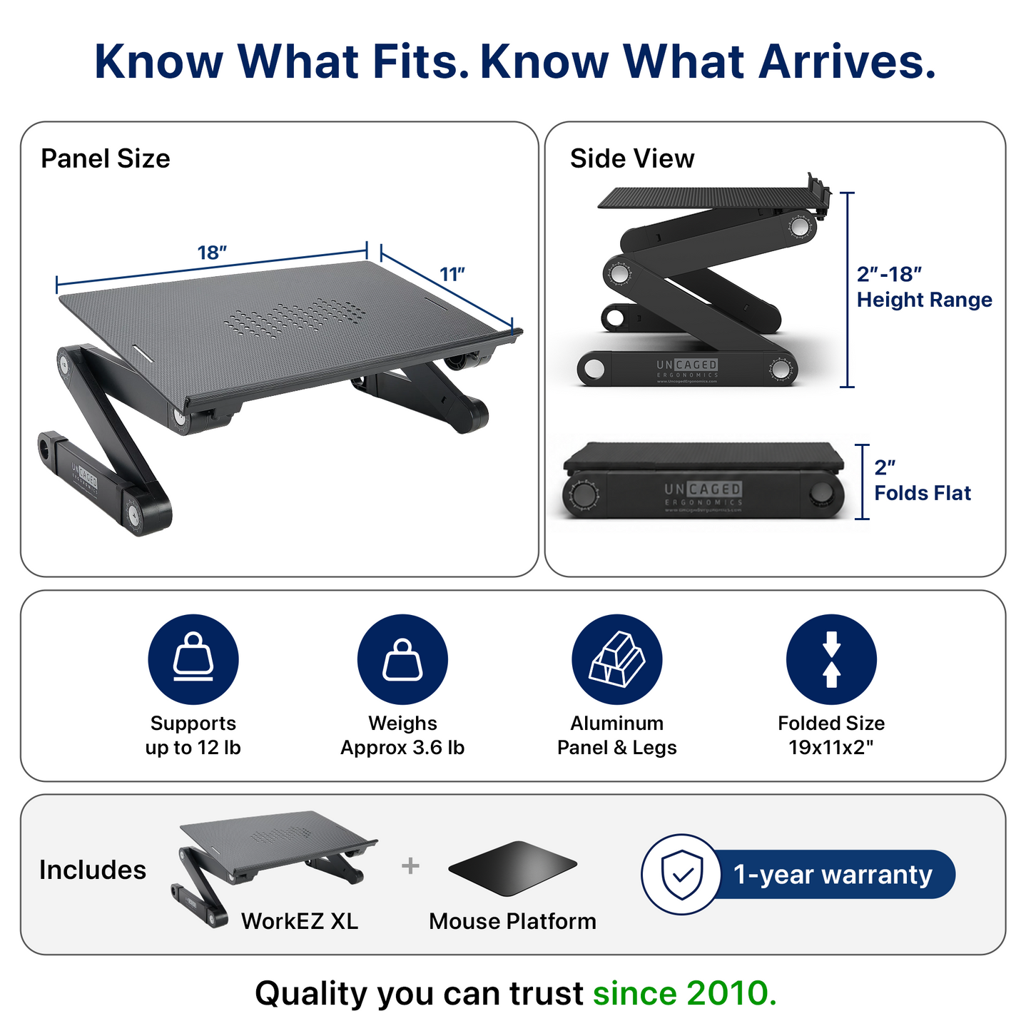 WorkEZ Best Adjustable Laptop Stand & Lap Desk