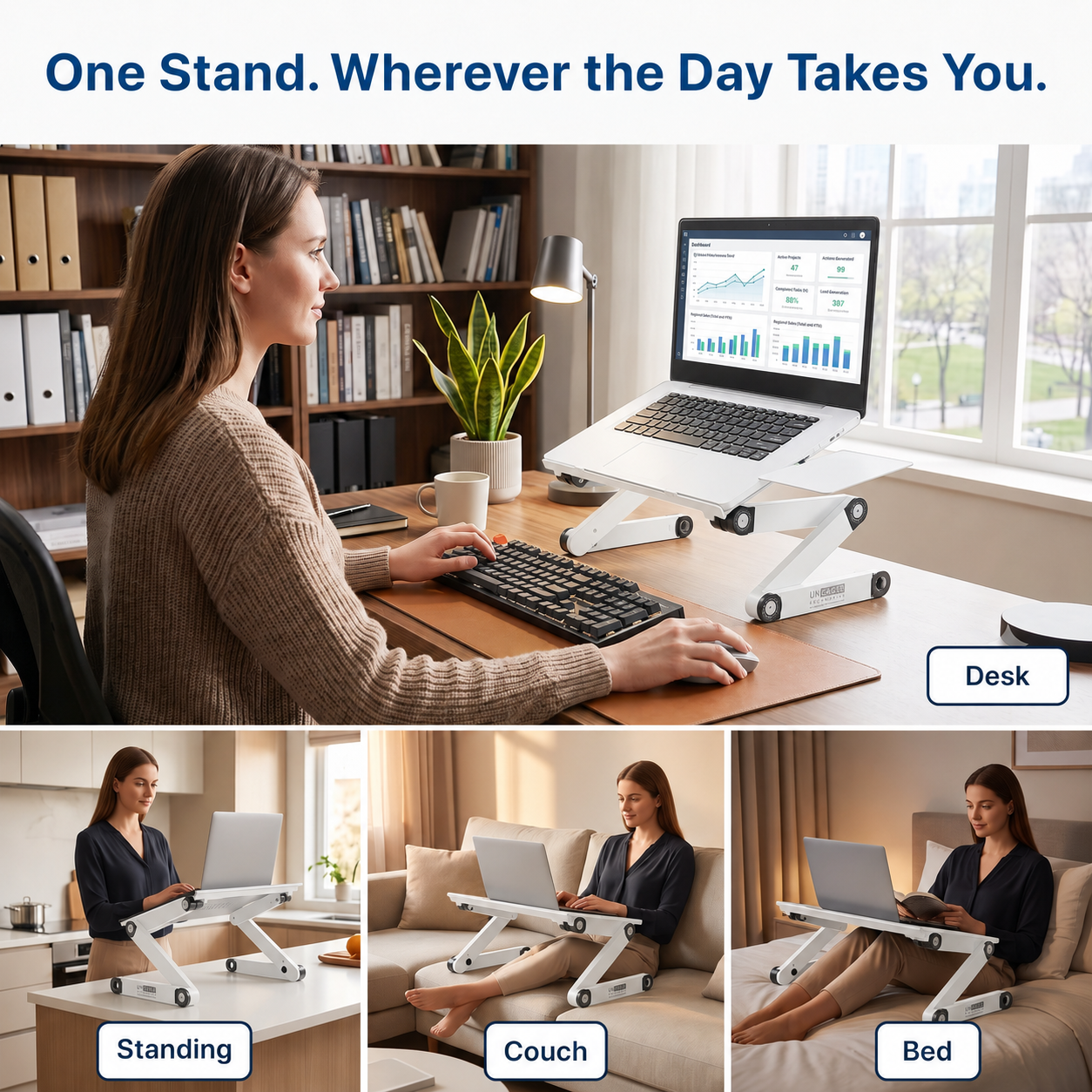 WorkEZ Best Adjustable Laptop Stand & Lap Desk