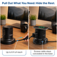 Wireless Retractable Power Strip with 15W Wireless Charger