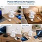 Wireless Retractable Power Strip with 15W Wireless Charger