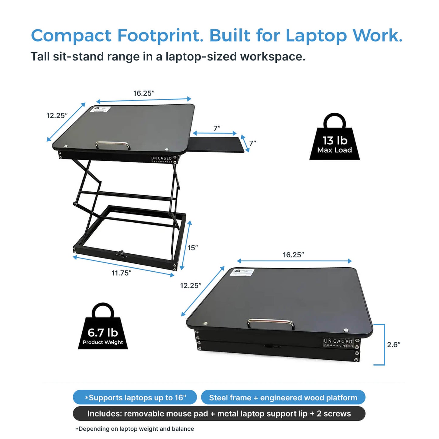 CD4 Ergonomic Laptop Stand and Standing Desk