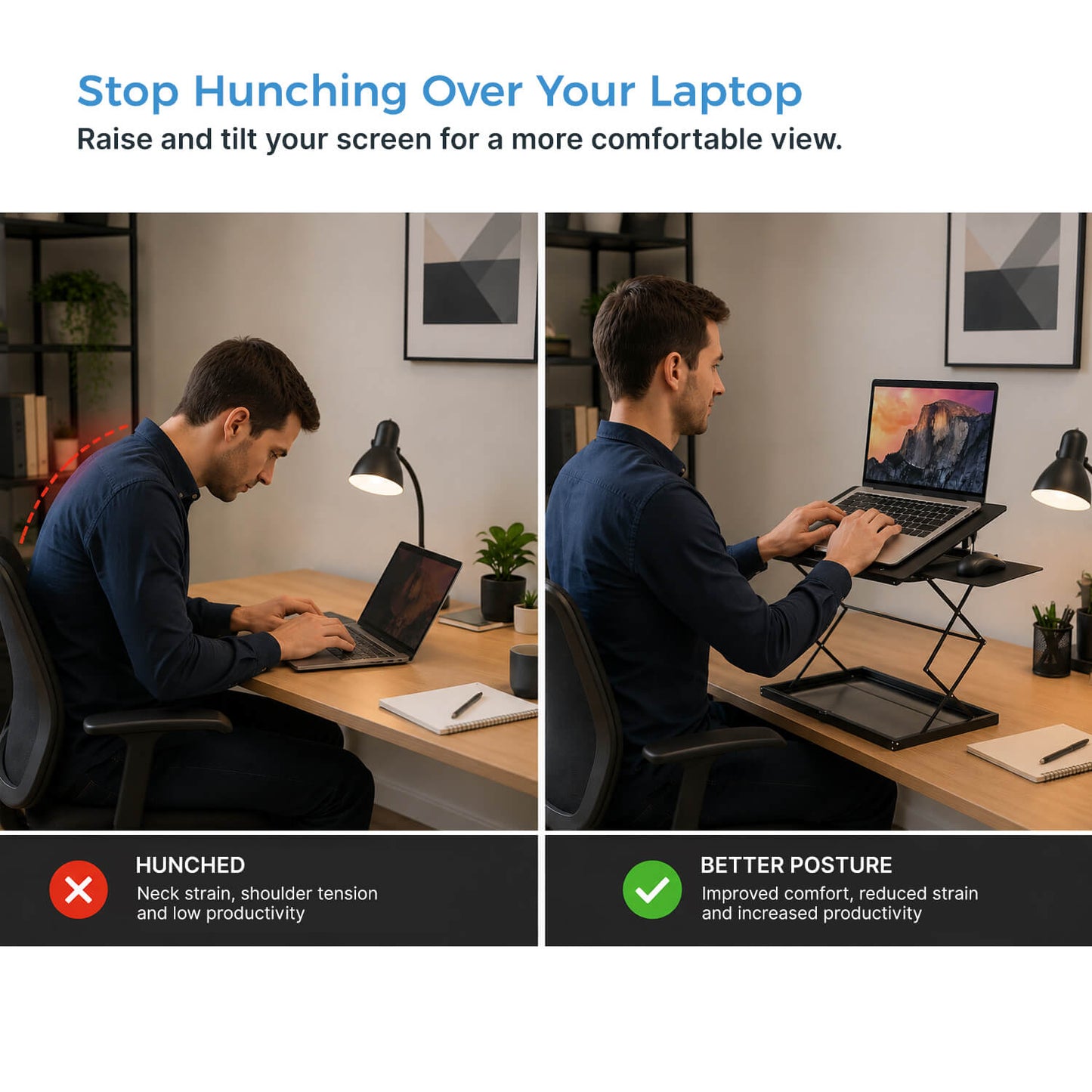 CD4 Ergonomic Laptop Stand and Standing Desk