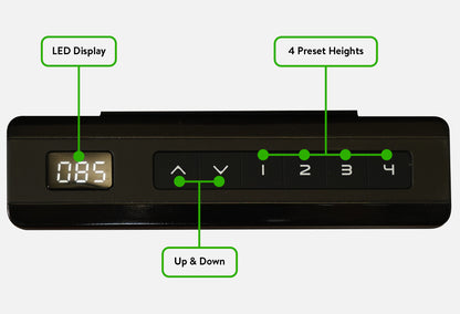 Electric adjustable height standing desk memory keypad
